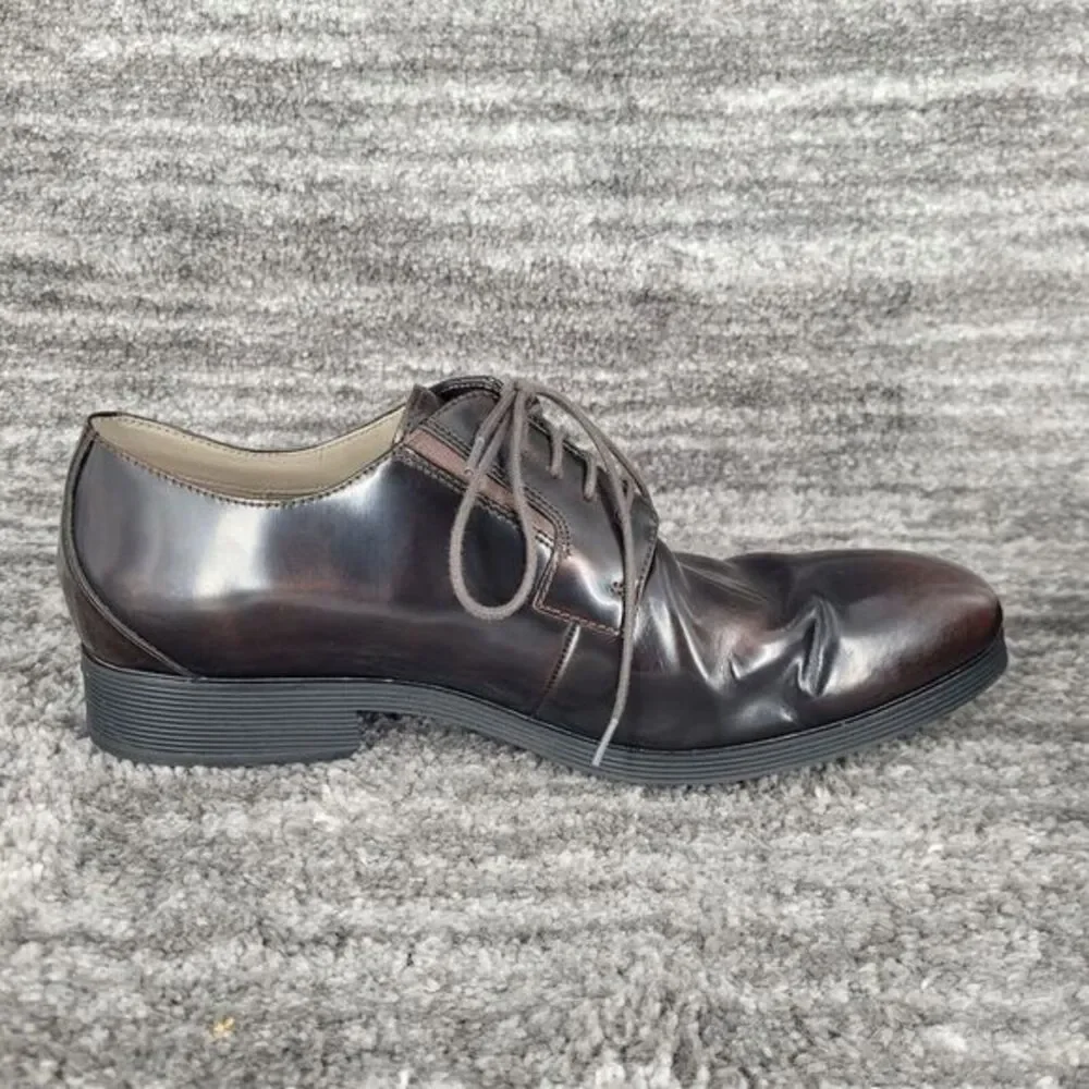 Clarks England Tor Men‎ 10 Brown Leather Lace Up Dress Shoes Oxford Derby Casual